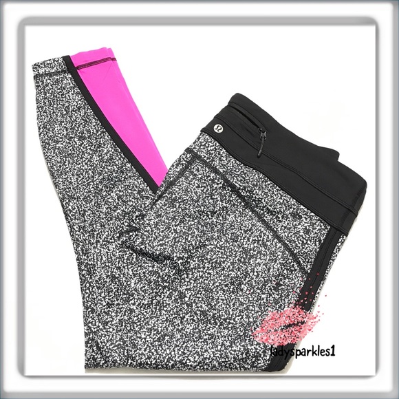 lululemon athletica Pants - Lululemon | Black and pink leggings Sz 8